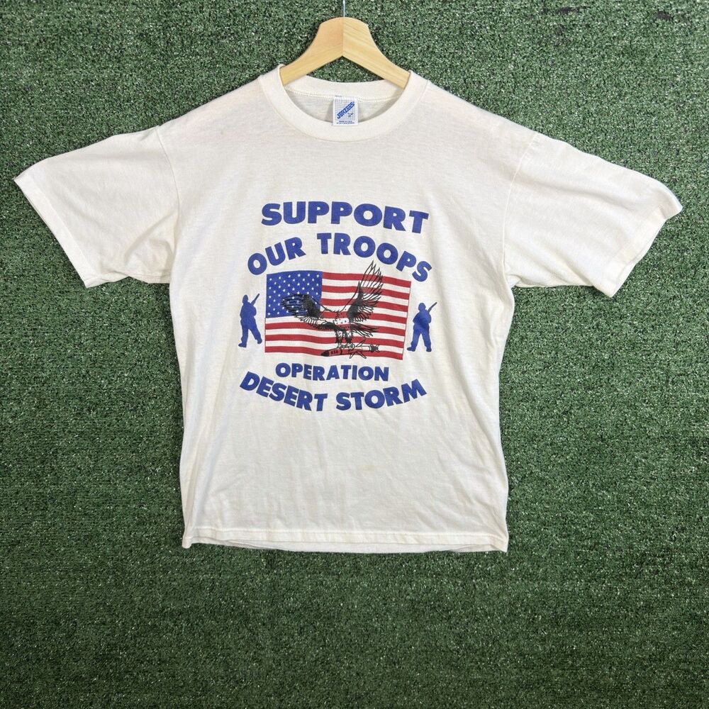 Vintage Operation Desert Storm Support Our Troops T Shirt L Single Stitch USA